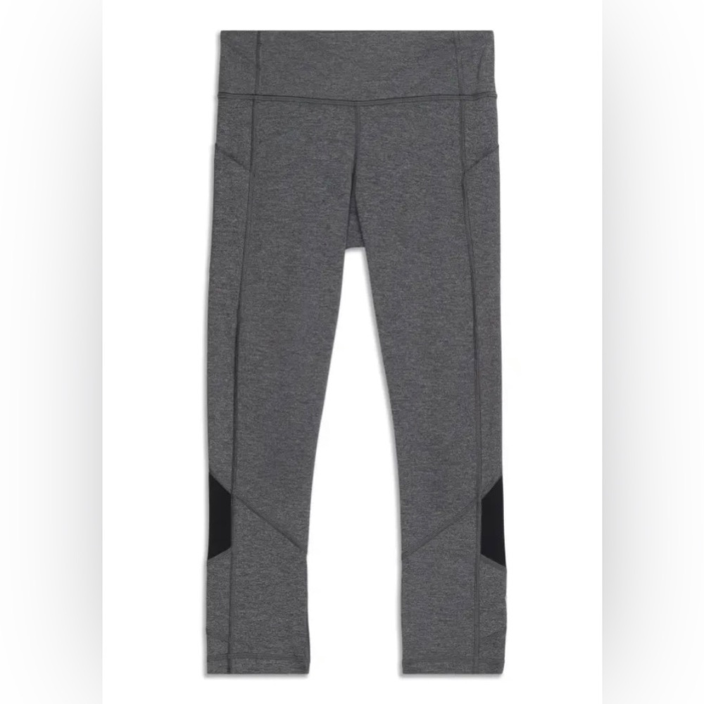Lululemon Pace Rival Crop Heathered Black/Slate Leggings Size 4